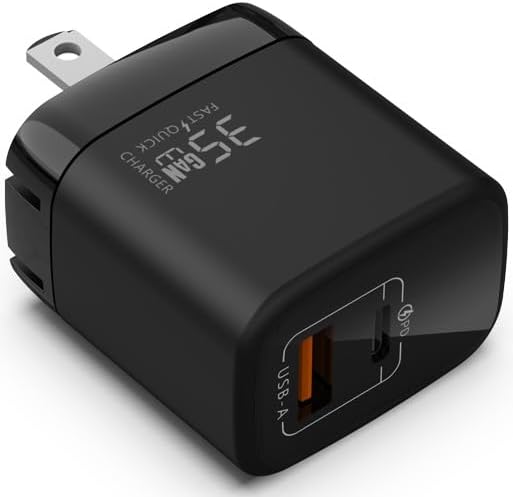 67 W Ga N Dual USB-C & USB-A Charger – Ultra-Compact Power Adapter for Fast Multi-Device Charging – Ideal Travel Companion for Laptops, Smartphones, and Tablets – Sleek White Design for Maximum Compatibility and Efficiency