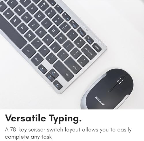 Elevate Your Typing Experience with the Macally Compact Wireless Keyboard – Ergonomic Mini USB Solution for Laptops, PCs, Tablets & Smart TVs – Unmatched Comfort & Enhanced Compatibility for Productive Workdays
