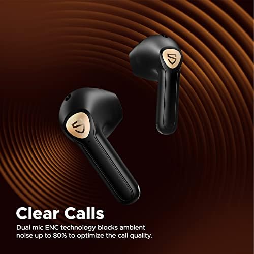 Experience Next-Level Sound with Sound PEATS Air3 Deluxe HS True Wireless Earbuds – Advanced Bluetooth 5.3 Technology, 14.2 mm High-Resolution Drivers, and 4 Microphone Noise Cancellation for Superior Call Clarity – IPX4 Waterproof Design for Active Lifestyles – Enjoy Up to 20 Hours of Uninterrupted Playback – The Ultimate Choice for Music Enthusiasts and Fitness Buffs