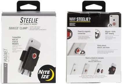 Nite Ize Steelie Squeeze Clamp: Premium Magnetic Phone Holder for Dashboards and Windshields, Versatile Adjustable Mount Compatible with Mag Safe i Phones, Effortless Installation and Secure Grip for Ultimate Driving Convenience