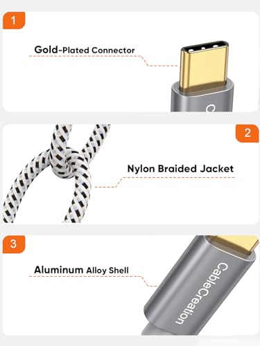 Unleash Powerful Connectivity with Cable Creation 3 ft USB C to USB C Cable – 10 Gbps Data Transfer, 4 K Video Output & 100 W Fast Charging for Mac Book, i Pad, Pixel, Galaxy, & i Phone 15/16 Pro Max – Durable & Flexible Design for Superior Performance