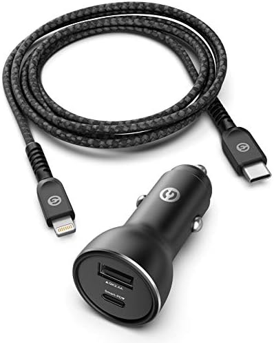 High-Speed Dual-Port PD Car Charger for i Phone 12, 13, 14 – Apple Certified 30 W USB C to Lightning Adapter for Rapid On-the-Go Charging – Compact Vehicle Power Solution for i Phone XR, XS, 11, 13 Pro Max and More