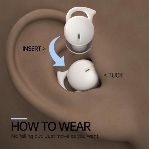 Ultimate Comfort Bluetooth 5.3 Sleep Earbuds for Side Sleepers – Invisible Design with Noise-Cancelling Technology in Beige – Waterproof and Lightweight for Meditation, Relaxation, and Outdoor Use