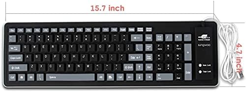 Sungwoo Ultra-Portable Waterproof Silicone Keyboard – Foldable USB Wired Rollup Design for Seamless Typing on PC, Notebooks & Laptops – Perfect for On-the-Go Professionals & Students
