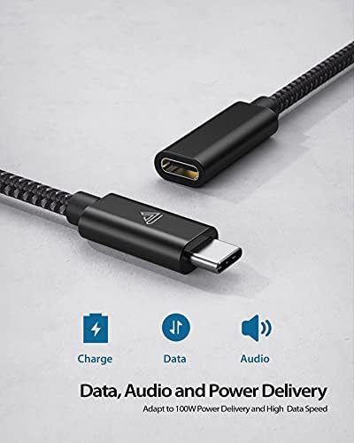 High-Speed USB C Extension Cable (20 Gbps Data Transfer, 240 W Fast Charging, 3.3 Ft) – USB 3.2 Type C Male to Female Adapter for i Phone 16, Pixel, PSVR2, Mac Book Air/Pro, and Dell XPS – Optimal Versatility & Enhanced Performance in a Sleek Red Design