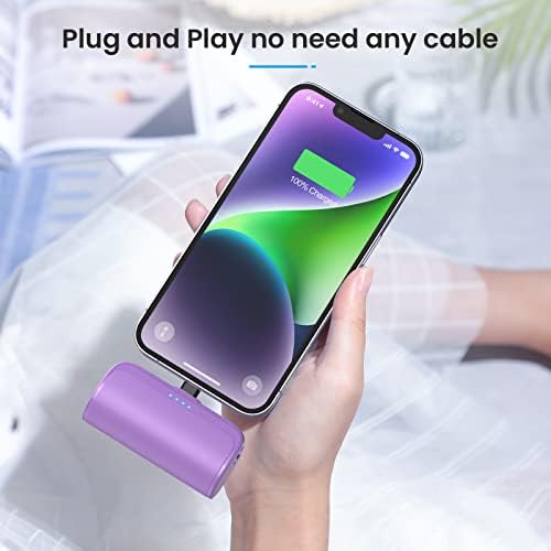 Ultra-Compact 5200 m Ah Power Bank for i Phone – PD Fast Charging Mini Portable Charger with Enhanced Compatibility for i Phone Models 14/13/12/11/XS/XR/X/8/7/6/6 s – Essential On-the-Go Battery Backup for Busy Lifestyles