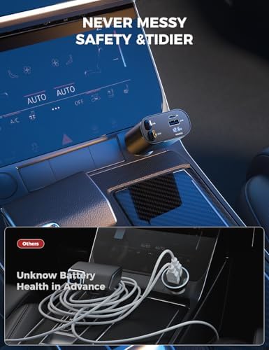 Introducing the SUPERONE 4-in-1 Retractable Fast Car Charger: Ultimate On-the-Go Charging Solution for i Phone, Galaxy & Pixel Devices – Featuring 2.6 ft Tangle-Free Cord, Enhanced USB C & Apple Compatibility, and Sleek Design for Effortless Portability. Experience lightning-fast charging to keep your devices powered during road trips or daily commutes, ensuring you’re always connected. This innovative retractable charger is engineered for maximum efficiency, accommodating a wide range of smartphones including i Phone 16, 15/15 Pro Max, 14, 13, 12, 11 and popular Galaxy and Pixel models. With its compact construction and high-quality materials, this charger not only enhances your charging experience but also withstands everyday wear and tear. Elevate your mobile charging with the SUPERONE car charger – where convenience meets cutting-edge technology for busy professionals and families on the move.