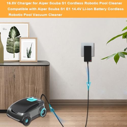 High-Efficiency 16.8 V Power Adapter for Aiper Scuba S1 Cordless Robotic Pool Cleaner – Rapid Charging Solution for 14.4 V Li-ion Batteries with Enhanced Durability and Safety Features for Ultimate Cleaning Performance