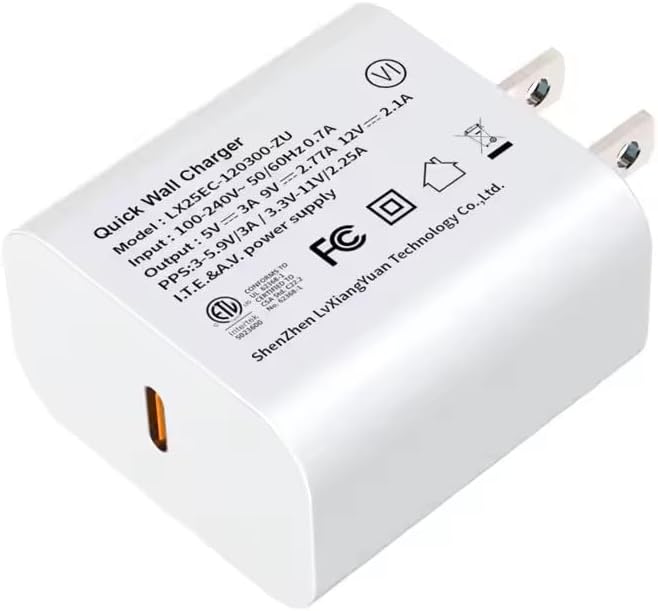 Rapid Charge 25 W USB-C PD Wall Charger with Dual Cables – Travel-Friendly Fast Charging Solution for i Phone 15/14/13/12, Samsung Galaxy S24/S23, Google Pixel, and i Pad – Compact Design for On-the-Go Power Delivery with Enhanced Safety Features