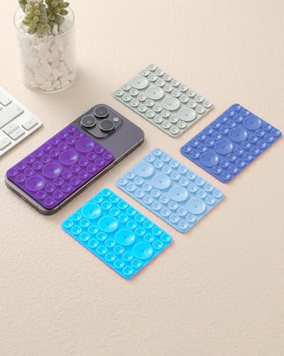 Revolutionary Silicone Octo Suction Cup Buddy Phone Mount – Hands-Free Multi-Function Grip for i Phone & Android Devices (Vibrant Blue, 5-Pack) – Ultimate Solution for Secure Navigation and Engaging Media Viewing