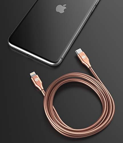 GALVANOX Pet-Proof Lightning to USB-C Charging Cables (2 Pack) – Ultra-Durable Braided Metal Design for i Phone and i Pad – Apple MFi Certified Chew-Resistant 4 Ft. Cord for Fast Charging and Enhanced Device Protection