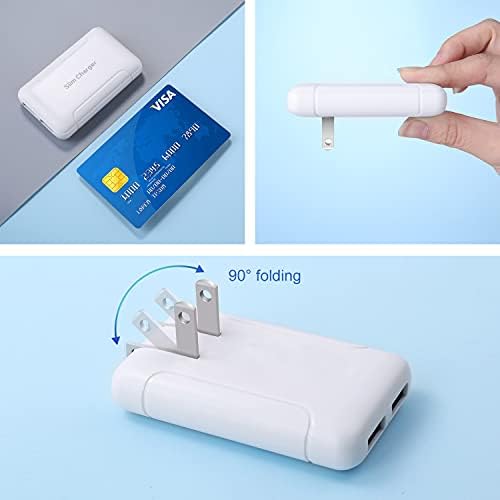 Excgood Dual USB Wall Charger – 2-Pack Slim Flat Design for i Phone 16/15/14 Pro Max, Galaxy A Series – Fast Charging Travel Ready Compact Power Adapter for Home & On-the-Go Use