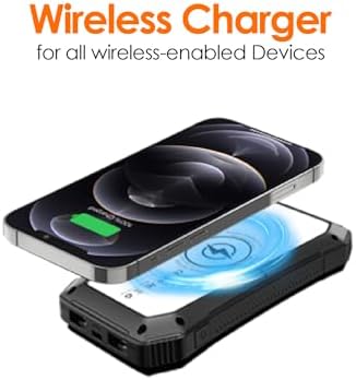Ultimate Solar Power Bank 10000 m Ah – Versatile Wireless Charger with 20 LED Emergency Lights, Triple Device Fast Charging for Outdoor Adventures and Travel – Reliable, Eco-Friendly Power Solution for Camping and On-the-Go Charging