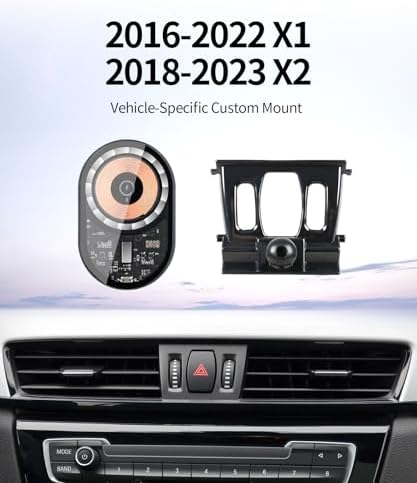 Transform Your BMW X1 (2016-2022) & X2 (2018-2023) with the High-Tech Wireless Charging Phone Holder – 360° Rotating Auto Mount for Enhanced Navigation, Qi-Compatible for Effortless Charging, and Premium Stability Features for a Seamless Driving Experience