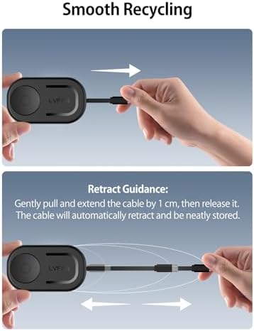 Revolutionary LVFAN Retractable Charger for Samsung Galaxy Watch 7, Ultra 6 – High-Speed USB-C & USB-A Charging Solution with Optimal Compatibility for All Models – Space-Saving Tangle-Free Design for Seamless Power Management and Enhanced Performance