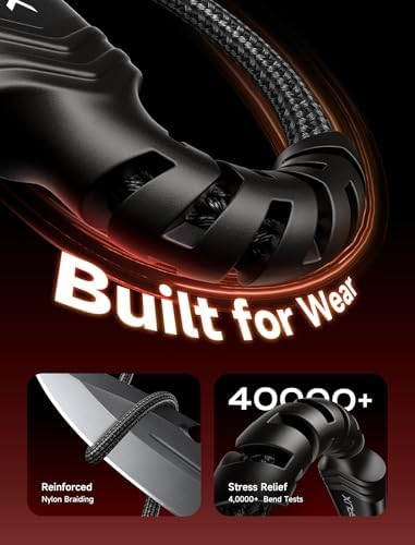 JSAUX 10 ft USB C Cable 2-Pack – High-Speed Charging & Data Transfer for i Phone 16 Series, Samsung Galaxy S20/S10/S9 & Note 20 – Durable Nylon Braided Design for Ultimate Reliability – Perfect for Home, Office & On-the-Go Use – Enhanced Compatibility with USB 3.1 Technology – Sleek Black Finish for Professional Aesthetics