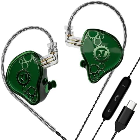 ND Venus High-Fidelity In-Ear Monitor Headphones – Premium Wired Earbuds Featuring 10 mm Dual Magnetic Drivers for Superior Audio Clarity – Ergonomically Designed for Comfort with Detachable Cable and Integrated Mic – Ideal for Gamers and Audiophiles – Versatile 3.5 mm Compatibility for Seamless Sound Connection – Perfect for Extended Listening and Immersive Gaming Experiences