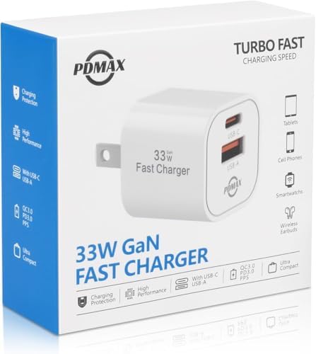30 W Ga N Dual Port USB-C Wall Charger – Ultra-Compact Fast Charging Adapter for i Phone 16/15/14, i Pad, Galaxy & Pixel – Reliable Power Solution with Advanced Safety Features for Home, Office & Travel Convenience