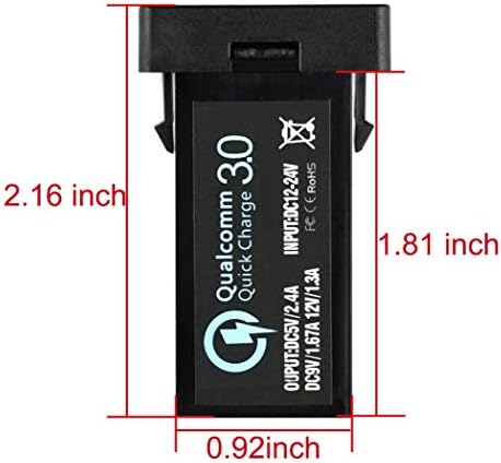 Cllena Quick Charge 3.0 Dual USB Port Charger Socket for Toyota – Rapid Charging Solution with Seamless Integration for Enhanced Driving Convenience