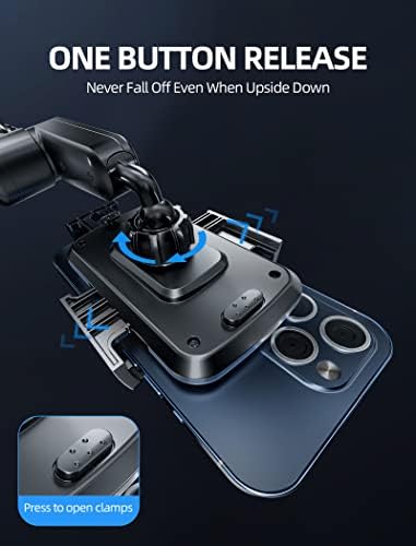 TOPGO Pro Car Phone Mount – Versatile Adjustable Height Cup Holder for i Phone 16 Pro Max & All Smartphones – Sturdy, No-Wobble Design for Safe Hands-Free Navigation – Sleek Black Finish for Modern Interiors