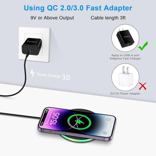 Samsung 15 W Fast Wireless Charger Pad with Adapter – Ultimate Charging Station for Galaxy S25 Ultra, S24 Ultra, S23 FE, S22, S21, S20, and Google Pixel 9 Pro XL & 8 a – Advanced Qi Technology for Rapid Power Boosting and Optimal Safety Features