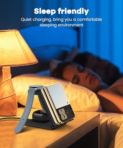 Ultimate Fast Wireless Charging Station for Samsung Galaxy Z Flip Series & Motorola Razr+ – 2-in-1 Foldable Travel Charger with PD 20 W Adapter, Sleek White Design for On-the-Go Convenience – Enhanced Speed & Compatibility for Modern Lifestyles