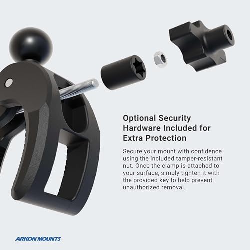 Versatile ARKON Tablet Holder with Heavy-Duty Clamp – Corrosion-Resistant Mount for i Pad & Samsung Devices | Customizable Height & Angle Adjustment | Secure Locking Feature for Ultimate Stability | Universal Compatibility for All Tablet Models | Ideal for Professional Use, Video Conferencing & Leisure Activities