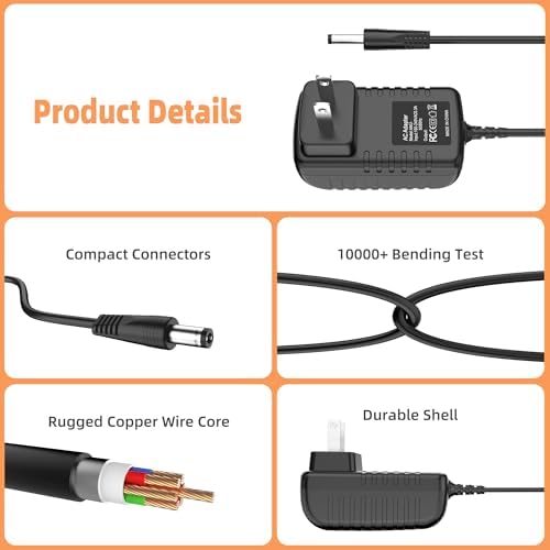 Universal 12 V AC/DC Generator Battery Charger – Efficient Fast Charging Power Cord for Toro Models XG8000 E, XG10000 E, GP6500 E & More – Lightweight, Durable Adapter for Reliable Outdoor Energy Solutions and Broad Compatibility