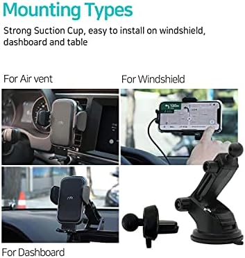 REDBEAN 15 W Qi Fast Wireless Car Charger with Auto-Clamping Holder – Effortless Phone Mount for i Phone & Samsung Devices – Versatile Dashboard, Windshield, & Air Vent Installation for Enhanced Driving Safety & Convenience