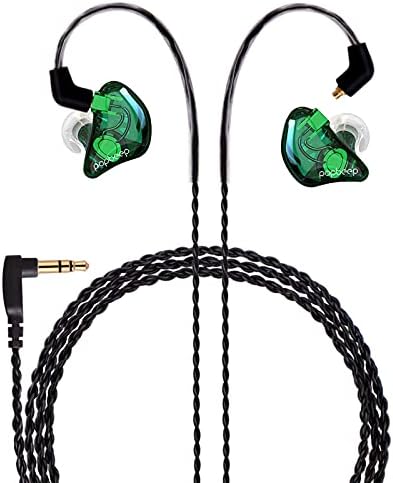 BASN BC100 Brown Dual Dynamic Driver IEM Earphones with Detachable MMCX Cable – Premium Musicians’ In-Ear Monitors for Studio and Live Performance, Enhanced Noise Isolation and Comfort