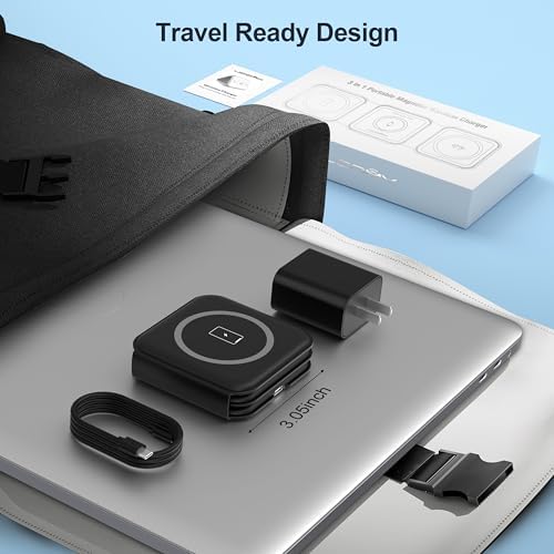 UCOMX Foldable 3-in-1 Wireless Charging Station: Ultimate Travel Charger for i Phone 12-16 Pro Max, Apple Watch Series 3-Ultra, and Air Pods Pro – Rapid Nano Technology for Fast, Safe Charging & Clutter-Free Convenience