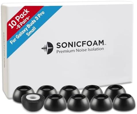 Premium Memory Foam Earbud Tips for Ultimate Noise Isolation – 20 Pack of Comfortable Replacement Foam Tips for In-Ear Headphones (SF3 Small, Black) – Elevate Your Sound Experience with Enhanced Compatibility and Comfort