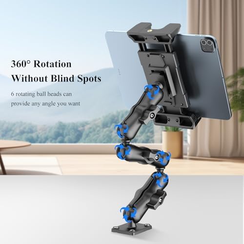 OHLPRO Heavy-Duty Truck Tablet Holder – Secure Adjustable Mount for 5″-13″ Devices like i Pad Pro, Samsung Galaxy & Kindle Fire – Ultimate Dashboard Solution for Enhanced Mobility, Versatility, and Professional Use