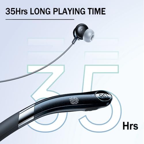 Revolutionary Neckband Bluetooth Headphones with CVC8.0 Noise Cancellation – 35 Hours of Uninterrupted Playtime, IPX5 Sweatproof Design, Magnetic Earbuds for Active Lifestyles – Effortless Pairing and Maximum Comfort for Daily Use