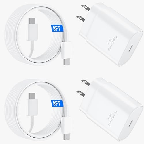 25 W Ultra-Fast Samsung Charger with 6.6 FT USB-C Cable | Rapid Charging Solution for Galaxy S25/S24/S23/S22/S21/Note Series | High-Speed Performance & Safety Features for On-the-Go Users | Ideal for Travel & Everyday Use | Boost Your Device’s Battery Life Effortlessly
