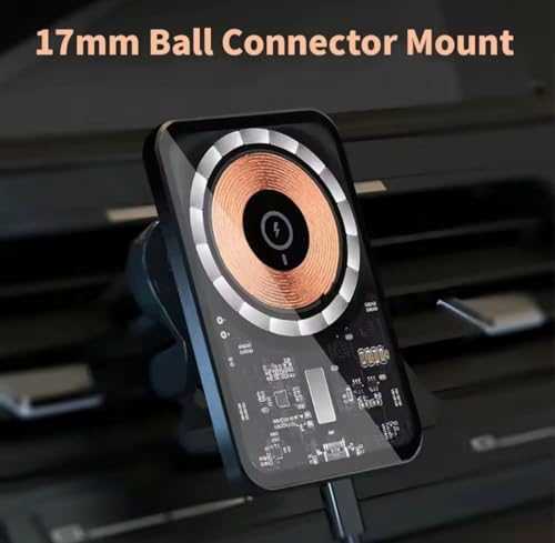 for 15W Magnetic Wireless Car Charger Mount, 360° Rotation, Air Vent Phone Holder with Strong Magnetic Core, Black – Enhanced Compatibility and Speed