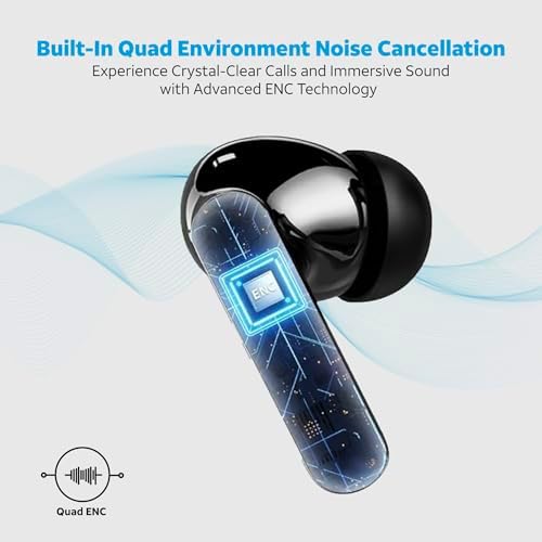 AT&T Essentials True Wireless Bluetooth Earbuds – Experience Unparalleled Sound Quality with Advanced Noise Cancellation, 35-Hour Battery Life, and IPX4 Water Resistance for Active Lifestyles, Featuring Intuitive Touch Controls and Universal Device Compatibility in Stylish Black Finish