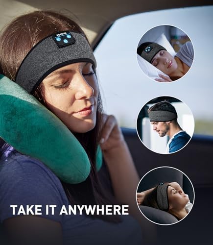 Transform Your Sleep and Workouts with Voerou Bluetooth Sleep Headband Headphones – Comfort-Driven Design, Superior HD Sound, Perfect for Insomnia Relief, Yoga, and Travel, Adjustable Fit with Long-Lasting Battery Life for Seamless Audio Enjoyment