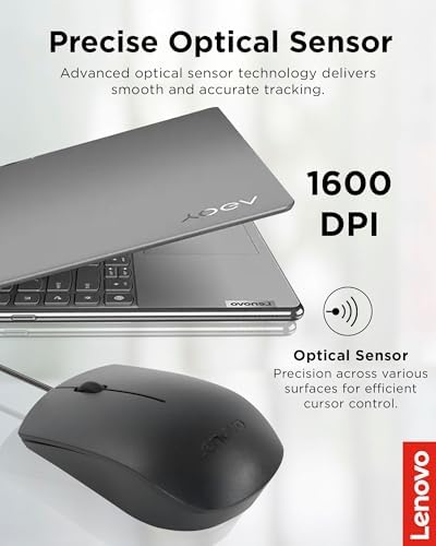 Lenovo M210 RGB Wired Gaming Mouse – High-Performance 8000 DPI Adjustable Sensor, 3 RGB Lighting Zones, and 7 Customizable Buttons for Ultimate Gaming Precision – Ergonomic Palm Grip Design for PC, Laptop, and Chrome OS Users – Unleash Your Game with Enhanced Compatibility and Style