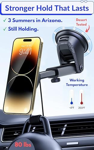 Mag Safe-Compatible Cup Holder Phone Mount – Ultra-Strong Magnetic Phone Holder with Flexible Gooseneck, Expandable Base for Secure Fit in Any Vehicle, Perfect for i Phone, Galaxy, and Pixel – Enhance Your Driving Safety and Convenience