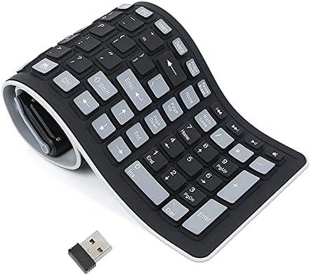 Ultimate Travel-Friendly Wireless Silicone Keyboard – Foldable & Portable Design for PC and Laptop, Ergonomic Soft Rubber Typing Experience, Perfect for On-the-Go Professionals and Digital Nomads, Clutter-Free Workspace with Enhanced Compatibility and Speed