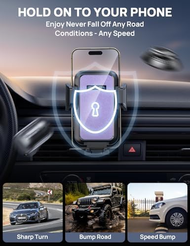 Ultimate Adjustable Windshield Phone Mount for Cars – Military-Grade Suction Cup Holder with Vent Hook, 360° Rotatable Design, Non-Slip Silicone Carbon Fiber for All Smartphone Models – Enhance Your Driving Safety & Hands-Free Convenience