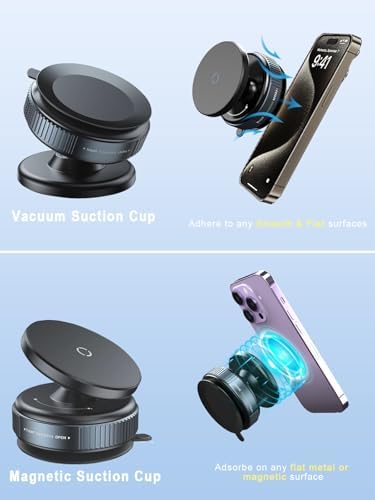 Revolutionary Magnetic Suction Phone Mount for i Phone 16 – Ultimate Versatile Holder for Cars, Gyms, Mirrors, and Showers – Unmatched Stability and Quick Installation for Seamless Navigation and Communication – Ideal Accessory for i Phone 16 Pro Max and 15 Series