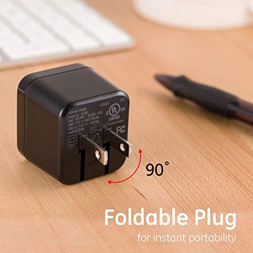 GE 17 W 3-Port USB Wall Charger Block for i Phone and i Pad – Fast Charging Adapter with Foldable Plug for Ultimate Portability – Sleek White Power Cube for Home, Office, and Travel Use – Compatible with i Phone 14, 13, 12 Series and More – Efficient Multi-Device Charging Solution