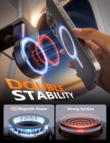 2 Pack Klearlook Universal Airplane Phone Holder – 360° Rotating Airplane Phone Mount for Travel, Desk & Flight Use | Handsfree Adjustable Phone Stand | Travel Essentials Accessories – Enhanced Compatibility and Speed