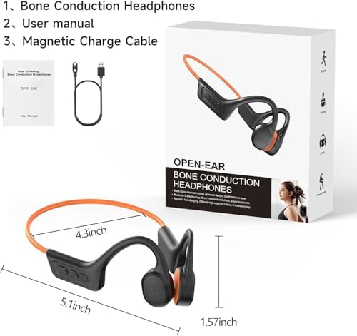 Revolutionize Your Workout with Waterproof Bone Conduction Headphones – Bluetooth 5.3 Open-Ear Sports Earbuds for Active Lifestyles – 10-Hour Battery Life and Built-in Microphone for Seamless Communication – Lightweight Ergonomic Design Perfect for Running, Cycling, and Gym Activities – Stay Alert and Enjoy Premium Sound Quality While Staying Connected