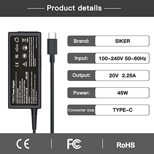 High-Speed 45 W Type-C USB Charger for HP Chromebook X360 Models – Reliable Power Adapter with Enhanced Compatibility & 1-Year Warranty for Optimal Performance