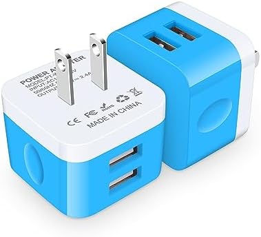 Compact USB Wall Charger 2 Pack – Low Profile Right Angle Plug Adapter for Quick Charging of i Phone 16/15/14/13/12/11 Max, i Pad Pro, Mini & Air, Samsung, Pixel – Enhanced Device Compatibility & Space-Saving Design
