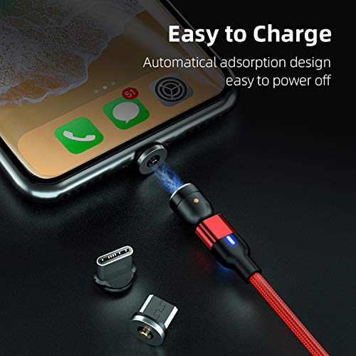 Revolutionize Your Charging with the 540 Rotation Magnetic Charging Cable Set – 7-Pack of Multi-Length Durable Nylon Braided Cables (1.6 ft to 10 ft) – 3-in-1 Compatibility for Micro USB, Type C, and Lightning Devices – Effortless 540-Degree Rotation for Fast Data Transfer and Seamless Connections – Tangle-Free, Enhanced Durability for Everyday Use