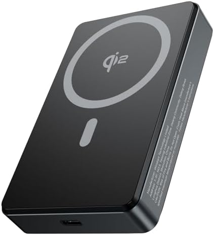 Minthouz Ultra Slim 10,000 m Ah Magnetic Power Bank – Qi2 Certified 20 W Fast Charger for Mag Safe Devices – Sleek & Ergonomic Design for i Phone 12-16, Air Pods, Samsung, Google – Perfect Portable Power Solution for Active Lifestyles